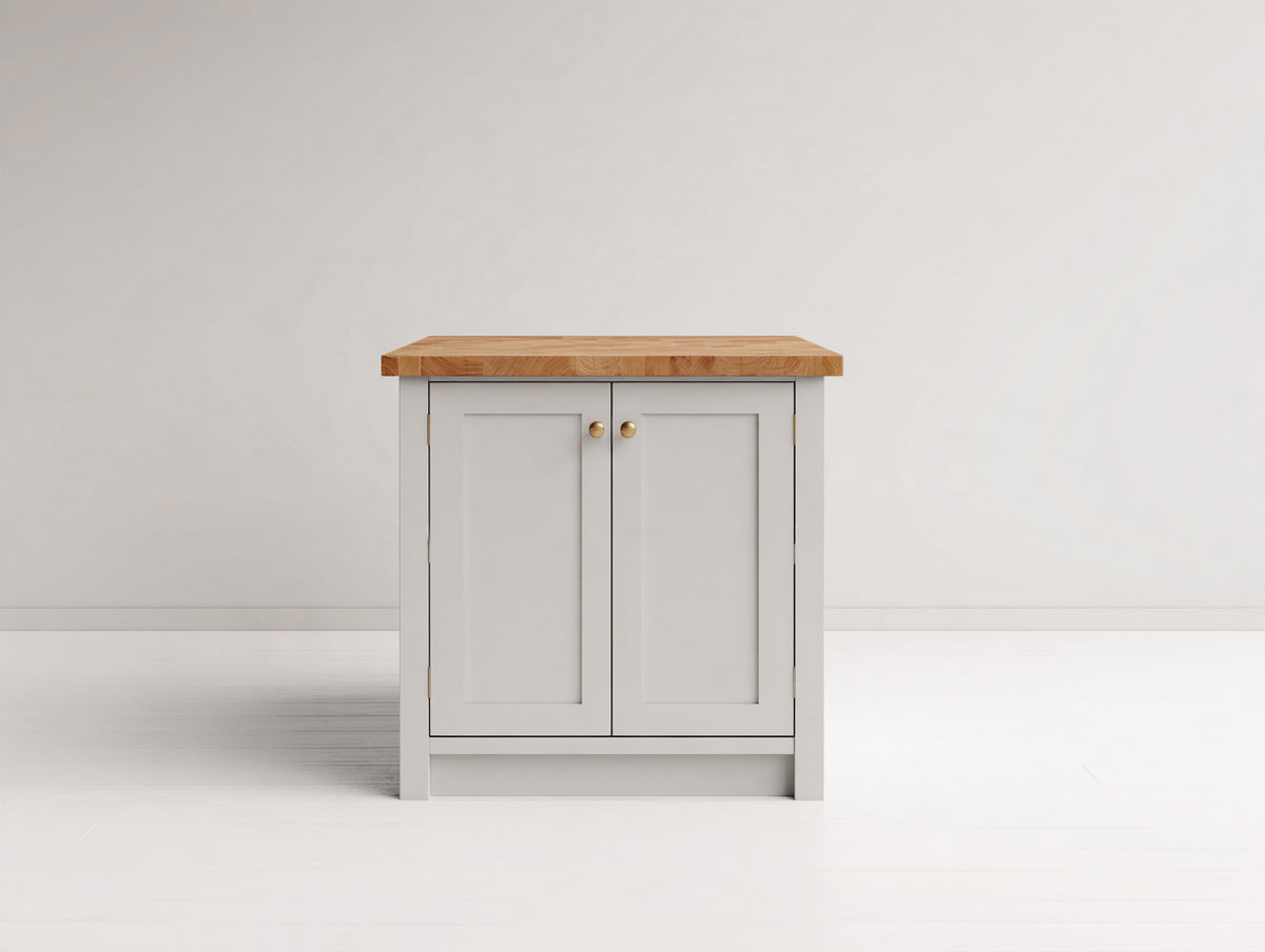 Buffet - Bois-Panneaux de bois - 80x40x85 cm - Gris clair-Bois naturel - Style campagne moderne