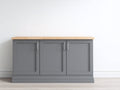Buffet - Bois-Panneaux de bois - 140x40x85 cm - Gris-Bois naturel - Style shaker moderne