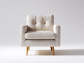 Fauteuil - Tissu-Bois - 75x78x90 cm - Beige clair - Style scandinave