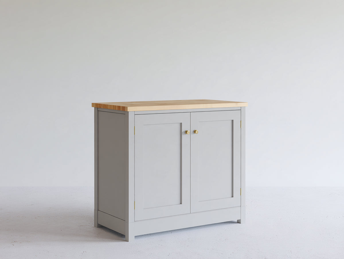 Buffet - Bois-Panneaux de bois - 95x42x86 cm - Gris-Bois naturel - Style campagne moderne