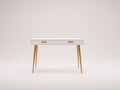 Bureau - Panneaux de bois-Bois - 110x45x76 cm - Blanc-Bois naturel - Style scandinave
