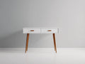 Bureau - Panneaux de bois-Bois - 105x45x75 cm - Blanc-Bois naturel - Style scandinave