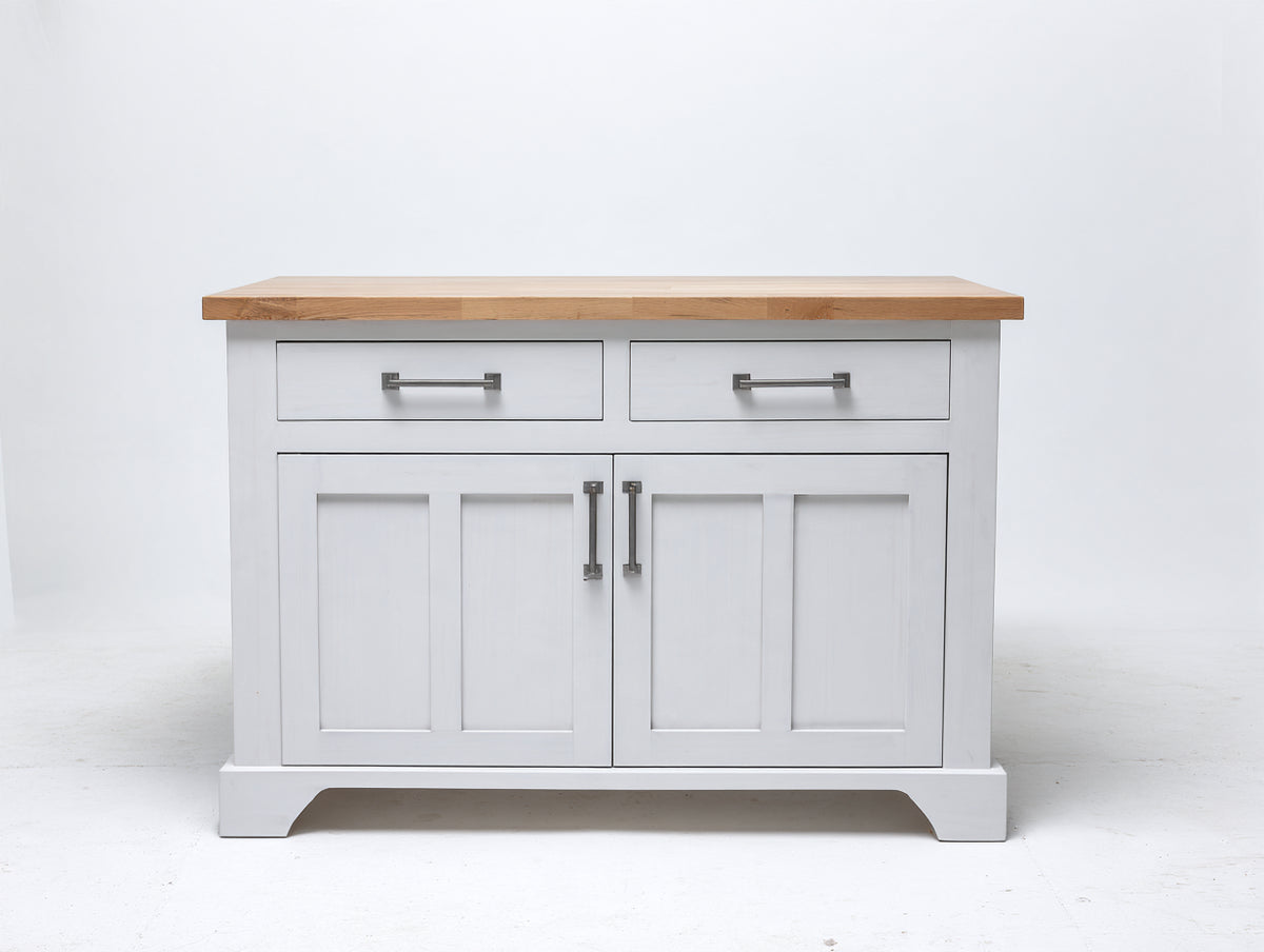 Buffet - Bois-Panneaux de bois - 120x45x90 cm - Gris clair-Bois naturel - Style campagne moderne