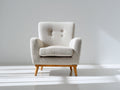 Fauteuil - Tissu-Bois - 74x76x88 cm - Beige clair - Style scandinave
