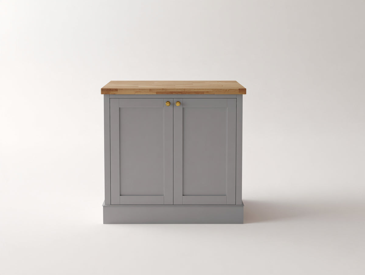 Buffet - Bois-Panneaux de bois - 90x40x85 cm - Gris-Bois naturel - Style shaker moderne