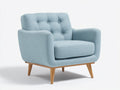Fauteuil - Tissu-Bois - 87x83x88 cm - Bleu clair - Style scandinave