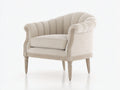 Fauteuil-Tissu-Bois-88x82x82 cm-Beige-Style classique chic