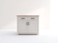 Buffet - Bois-Panneaux de bois - 95x42x90 cm - Gris clair-Bois naturel - Style campagne moderne