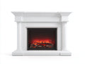 Cheminée électrique - Bois-Verre-Métal - 160 x 40 x 120 cm - Blanc-Noir - Style classique avec flamme LED