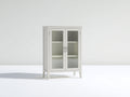Vitrine - Bois-Verre-Métal - 90 x 40 x 145 cm - Gris clair - Style classique